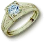 Green gold diamond ring