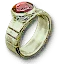 Green gold ruby ring