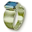 Green gold sapphire ring