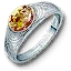 Silver amber ring