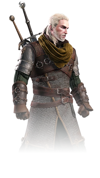 Geralt wearing the Bear School set